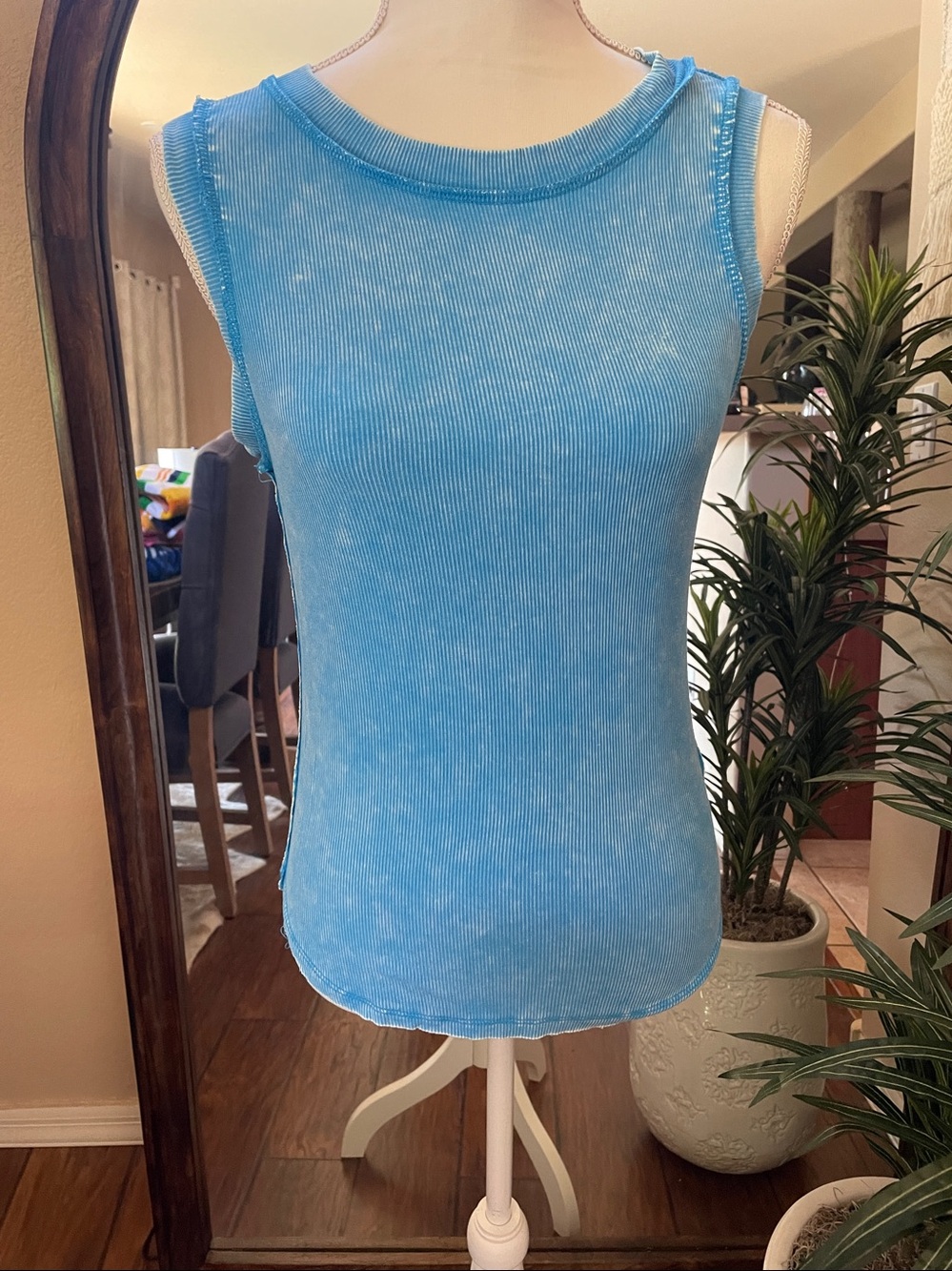Zenana Acid Wash Crushed Ribbed Tank